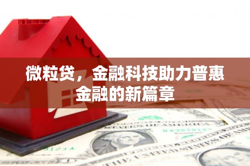 察雅微粒贷，金融科技助力普惠金融的新篇章