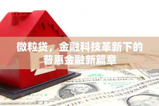 察雅微粒贷，金融科技革新下的普惠金融新篇章