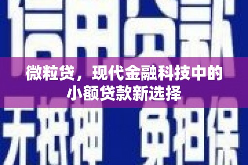 察雅微粒贷，现代金融科技中的小额贷款新选择