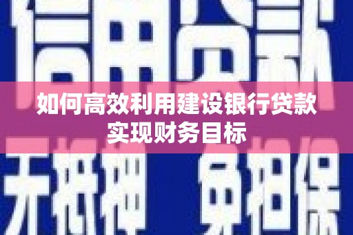 察雅如何高效利用建设银行贷款实现财务目标