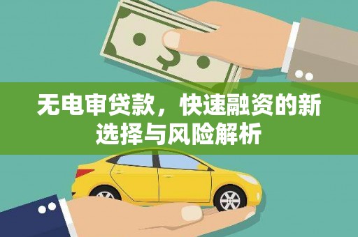 察雅无电审贷款，快速融资的新选择与风险解析