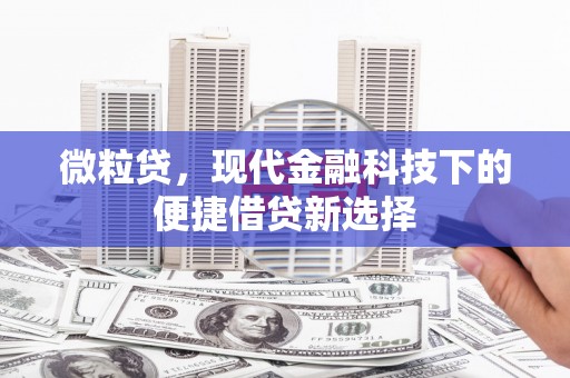 察雅微粒贷，现代金融科技下的便捷借贷新选择