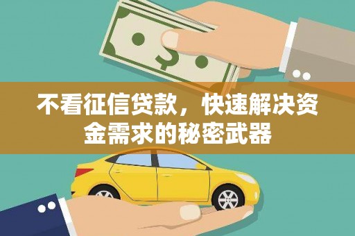 察雅不看征信贷款，快速解决资金需求的秘密武器