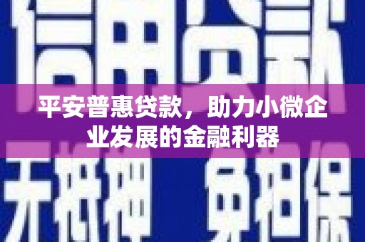 察雅平安普惠贷款，助力小微企业发展的金融利器